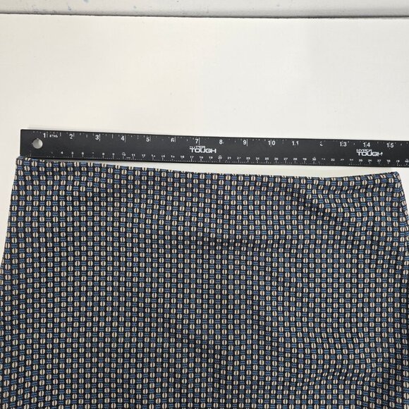 Diane Von Furstenburg Teal Blue Geometric Print Bandage Mini SKirt - Picture 7 of 9
